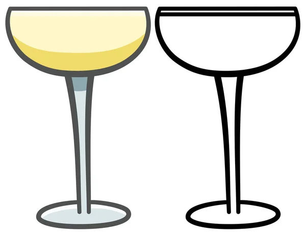 彩色和线型香槟杯 — 图库矢量图片