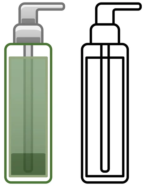 彩色和线型清洁剂瓶 — 图库矢量图片