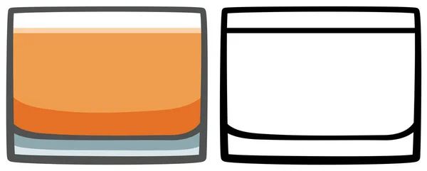 威士忌杯，有色和线条版本 — 图库矢量图片