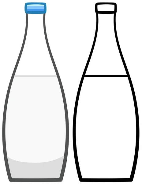 Μεταλλικό μπουκάλι νερό σε χρωματιστές και γραμμικές εκδόσεις — Διανυσματικό Αρχείο