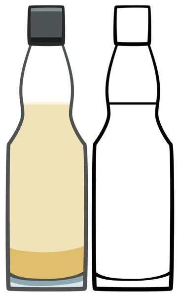 Egy üveg sherry színes és egyenes változatban — Stock Vector