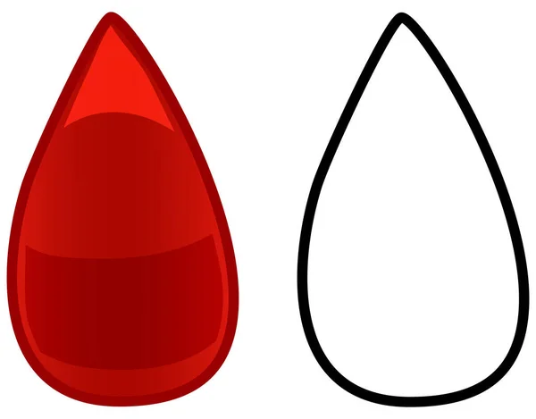 Éponge de maquillage rouge en version colorée et en version ligne — Image vectorielle