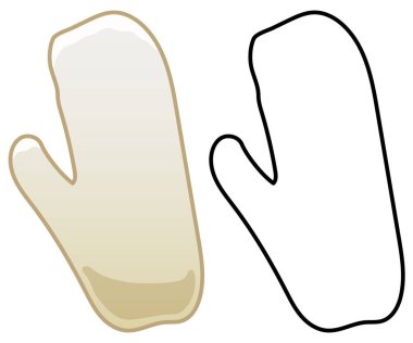 Renkli ve çizgi sürümlü bej duş eldiveni