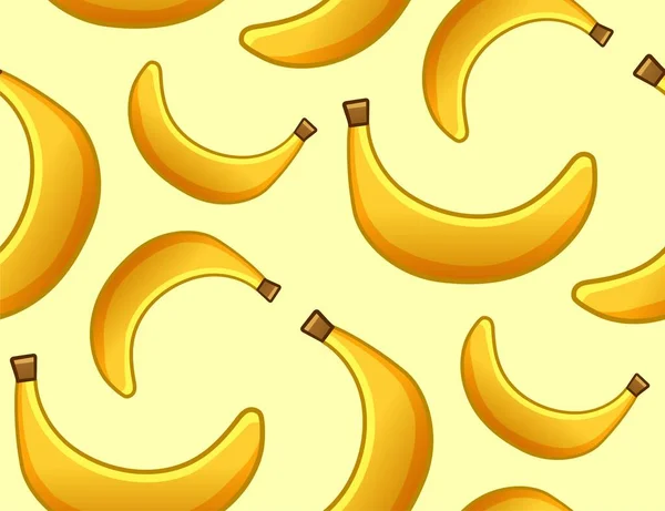 Bananen Nahtlose Muster Druck Für Textilien Dekor Website Gelber Hintergrund — Stockvektor
