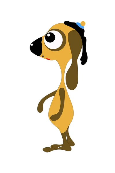 Plochý žlutý pes. Kreslený znak. — Stockový vektor