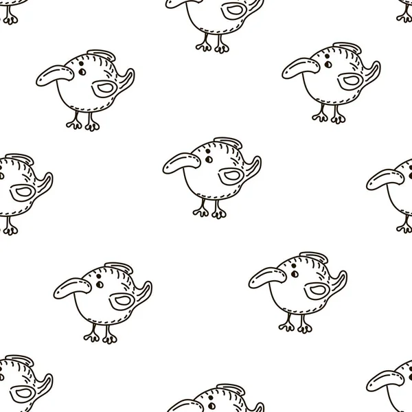 Modèle vectoriel sans couture bébé. Beaucoup de petits oiseaux sur fond blanc . — Image vectorielle