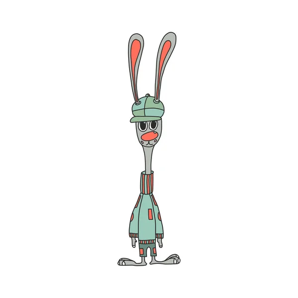Carino il cartone animato del coniglio. illustrazione divertente . — Vettoriale Stock