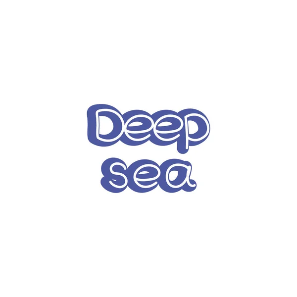 Logotipo de letras de mar profundo. ilustración vectorial de color azul y blanco — Archivo Imágenes Vectoriales