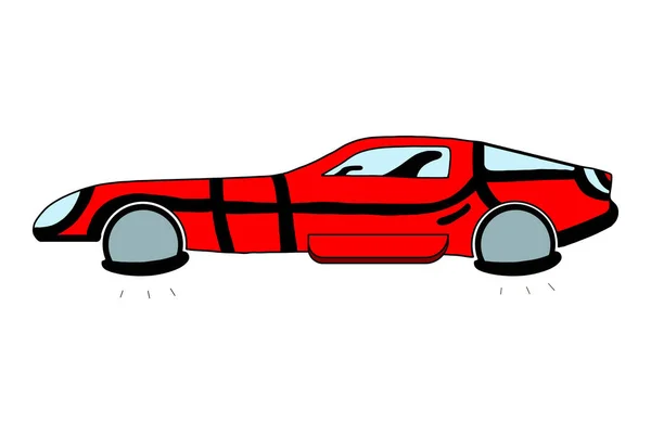 Illustrazione vettoriale di un'auto antigravità sospesa sopra il suolo. trasporto. futuro — Vettoriale Stock