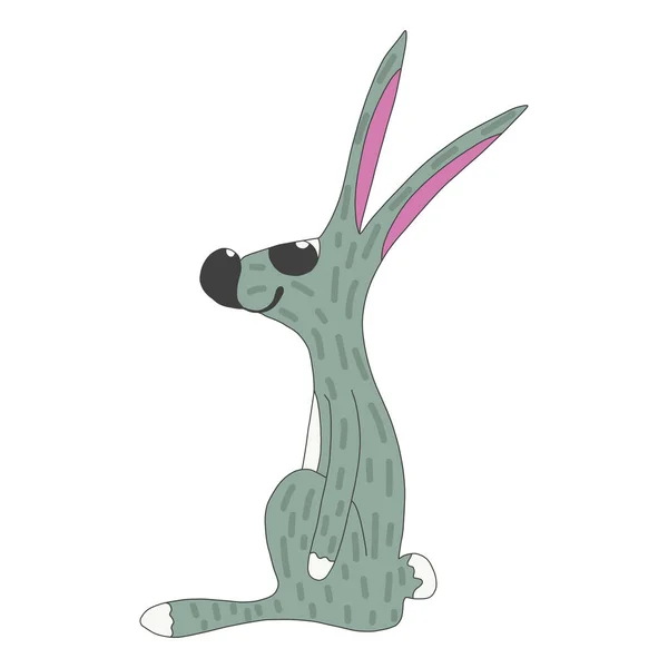 Ilustrace rozkošný hnědý králík kreslený postava — Stockový vektor