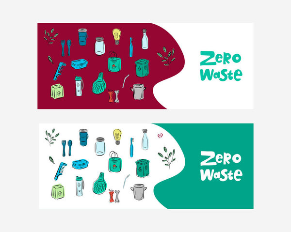  фон с нулевым количеством отходов. Рисунок плоский. Эко образ жизни. Спасти планету. Забота о природе. Интернет-магазин. template, mailing, advertising, head, banner, label
. 