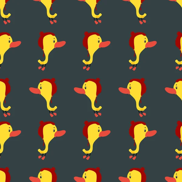 Canard en caoutchouc sur fond gris, illustration vectorielle en maille sans couture — Image vectorielle