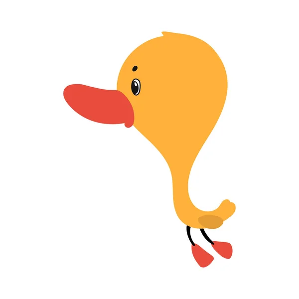 Insignia de pato de goma. ilustración vectorial de un personaje divertido aislado sobre un fondo blanco . — Vector de stock