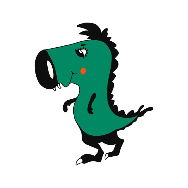Desenho Dinossauro Como Vetor Para Crianças Moda Ilustração Estilo Desenhado —  Vetores de Stock