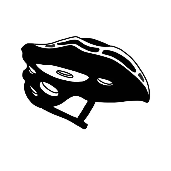 Ícone de capacete de bicicleta em estilo simples. Capacete de bicicleta preto ilustração vetorial isolado — Vetor de Stock