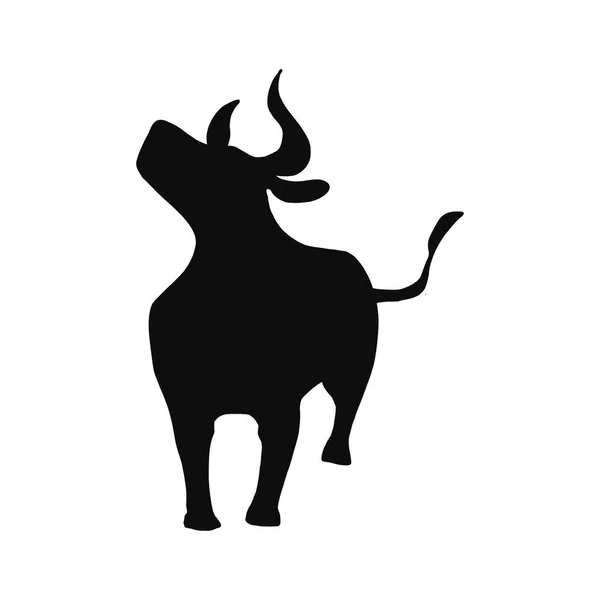 Векторная иллюстрация, голова здорового свирепого быка на белом фоне — стоковый вектор
