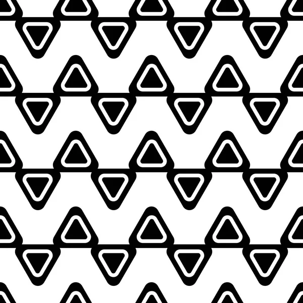 白い背景に三角形の幾何学的な黒と白のシームレスなパターン ポストカード ポスターに最適です ミニマリズムのスタイル ベクトル — ストックベクタ