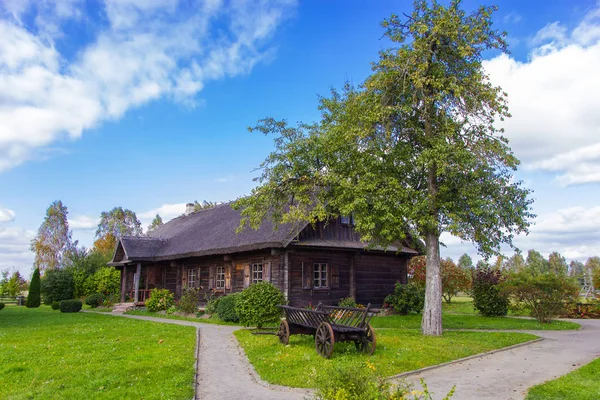 Wooden House Thatched Roo Manor Adam Mickiewicz — стоковое фото