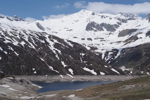 Lago Artificiale Santa Maria Passo Del Lucomagno Surselva Valle Medel — Stockfoto