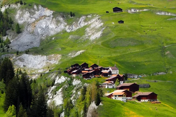 Villaggio Medel Curaglia Grigioni Alpi Svizzere Valle Medel Surselva — Foto Stock