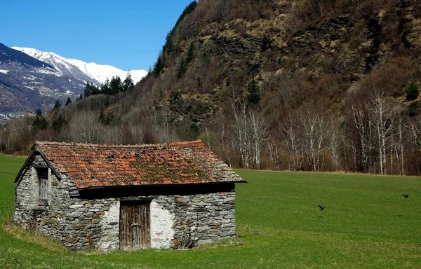 Het Verlaten Huis Acquarossa Blenio Valley Zwitserland — Stockfoto