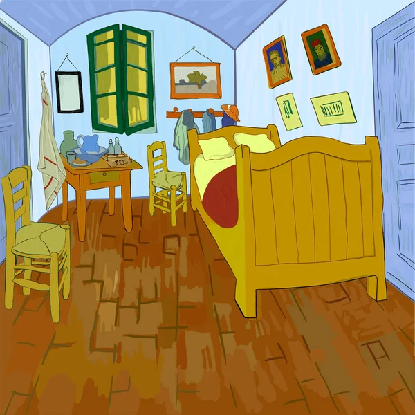 Van Gogh's bedroom. — Stock Vector