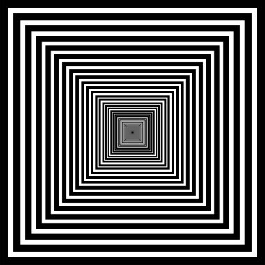 Optical art. Geomrtric black and white abstract illusion. Vector. clipart