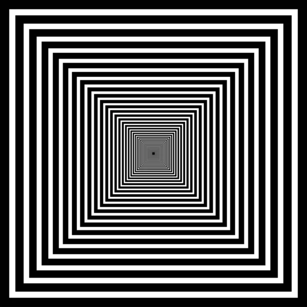 Optical art. Geomrtric black and white abstract illusion. Vector. — Stock Vector