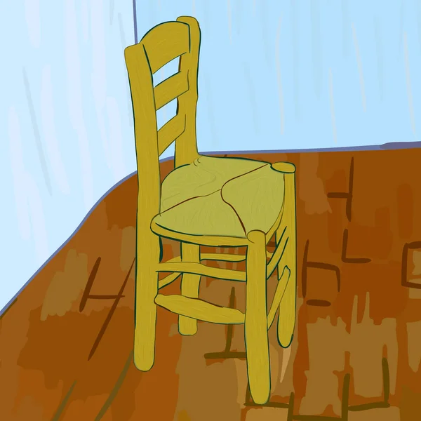 Chair in Van Gogh Style . — Stock Vector
