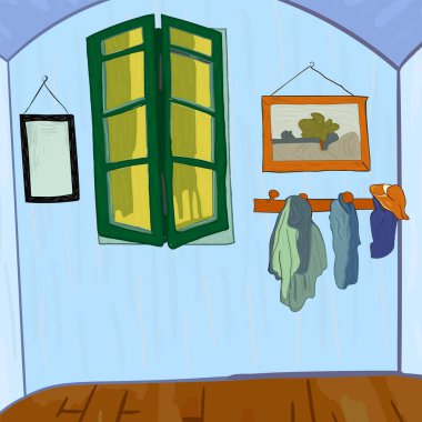 Wall in Van Gogh Style. clipart
