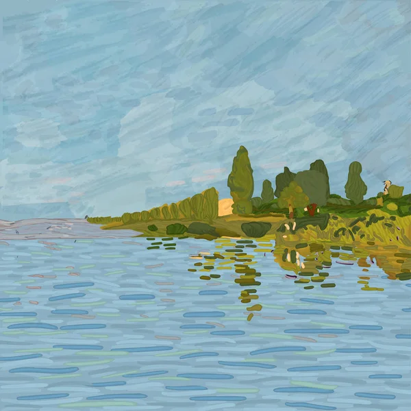 Landschaft im Stil von Claude Monet. — Stockvektor