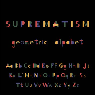 Suprematism. Geometric alphabet.  clipart