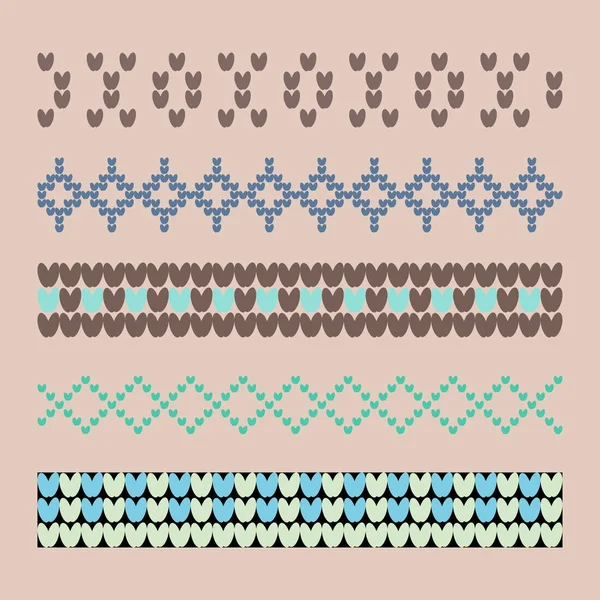 Ornement traditionnel norvégien. Frontières avec ornement géométrique . — Image vectorielle