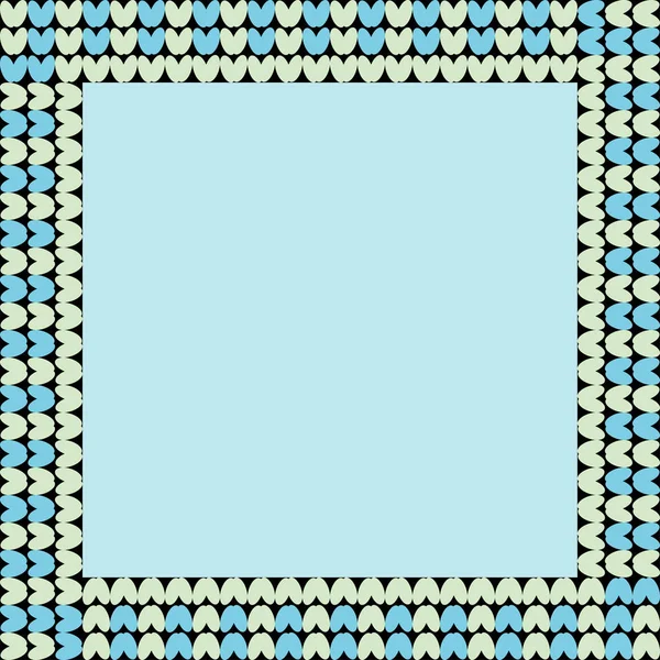Ornamento tradicional norueguês. Quadro quadrado com ornamento geométrico. Padrão de tricô . — Vetor de Stock