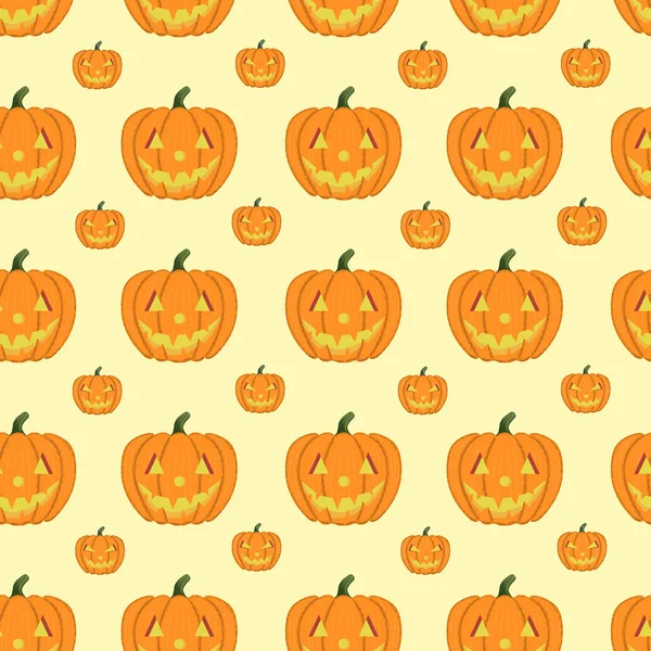 Halloween nahtloses Muster. endloser Hintergrund mit Kürbissen. — Stockvektor