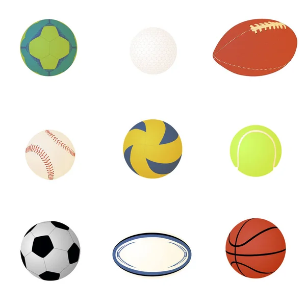 Bolas de esportes isolados em um fundo branco . —  Vetores de Stock