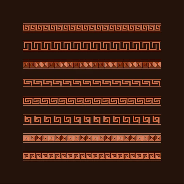 伝統的な単純な平均。茶色の背景のテラコタの境界線. — ストックベクタ