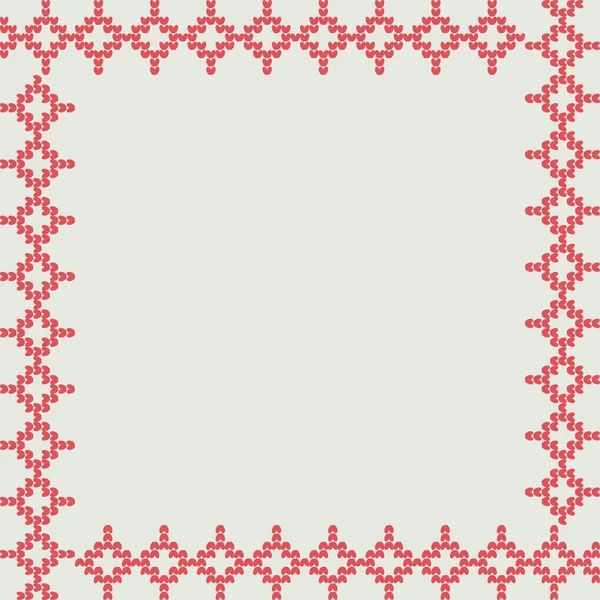 Норвезький традиційний Орнамент. Квадратну рамку з геометричним орнаментом. Схема в'язання. — стоковий вектор