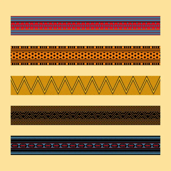 Ornamento tradizionale africano. Frontiere con ornamento geometrico . — Vettoriale Stock