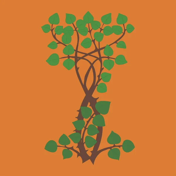 葉と茂み 緑豊かな低木 自然の植物の詳細 ベクトル — ストックベクタ