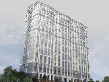 3d modern yüksek doğmak 3D çizim oluşturma