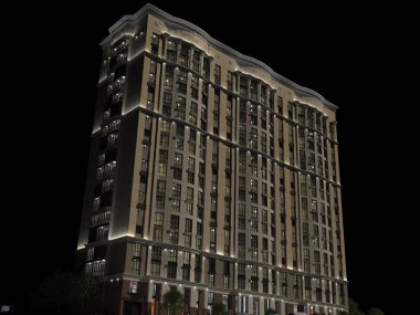 3d modern yüksek doğmak 3D çizim oluşturma