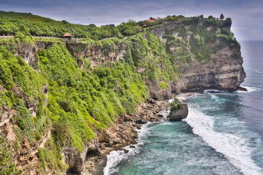 Endonezya 'nın Bali kentindeki Uluwatu uçurumunun manzarası.