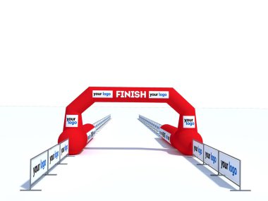 Şişirilebilir başlangıç ve bitiş çizgisi çizimleri - Açık hava spor etkinlikleri için uygun şişirilebilir kemer çizgileri 3d