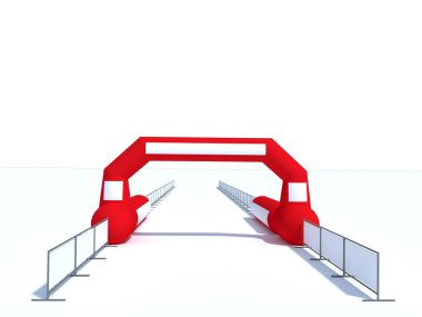 Şişirilebilir başlangıç ve bitiş çizgisi çizimleri - Açık hava spor etkinlikleri için uygun şişirilebilir kemer çizgileri 3d