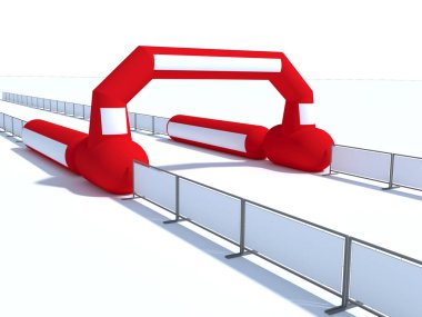 Şişirilebilir başlangıç ve bitiş çizgisi çizimleri - Açık hava spor etkinlikleri için uygun şişirilebilir kemer çizgileri 3d
