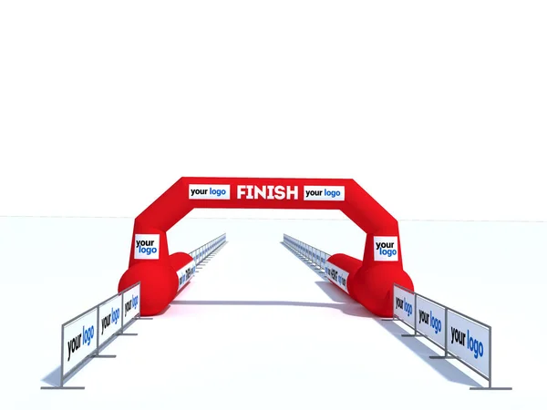 Inflatable start and finish line arch illustrations - Inflatable archways suitable for outdoor sport events 3d render Stock Photo