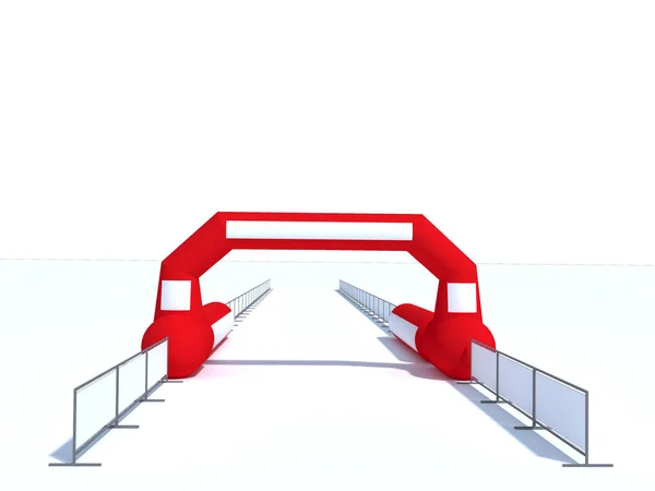 Illustrazioni gonfiabili dell'arco dell'inizio e del traguardo - archi gonfiabili adatti per eventi sportivi all'aperto rendering 3d Immagine Stock