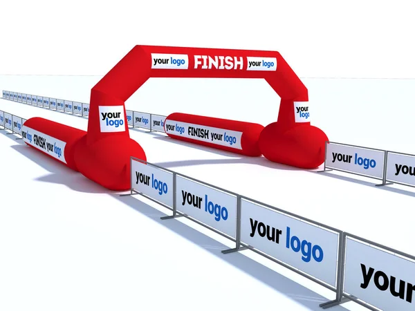 Inflatable start and finish line arch illustrations - Inflatable archways suitable for outdoor sport events 3d render Royalty Free Stock Photos