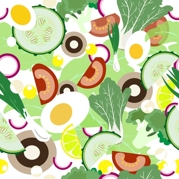 Dikişsiz desen baskı arka plan Taze salata